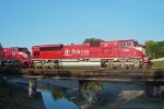 EB coke loads train #800 with INRD power crosses a canal in the Menomonee Valley